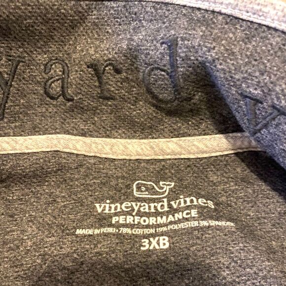 Vineyard Vines Men's Grey Prima Cotton 1/4 Zip Long Sleeve Pullover - Picture 4 of 6